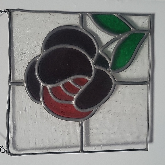 handmade not by me Accents Stained Glass Rose Wall And Window Art